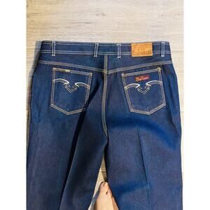Vtg 80s 29 Broadway Jeans Mens Size 40 NYC Denim Dark Wash Baggy Graphic Skater